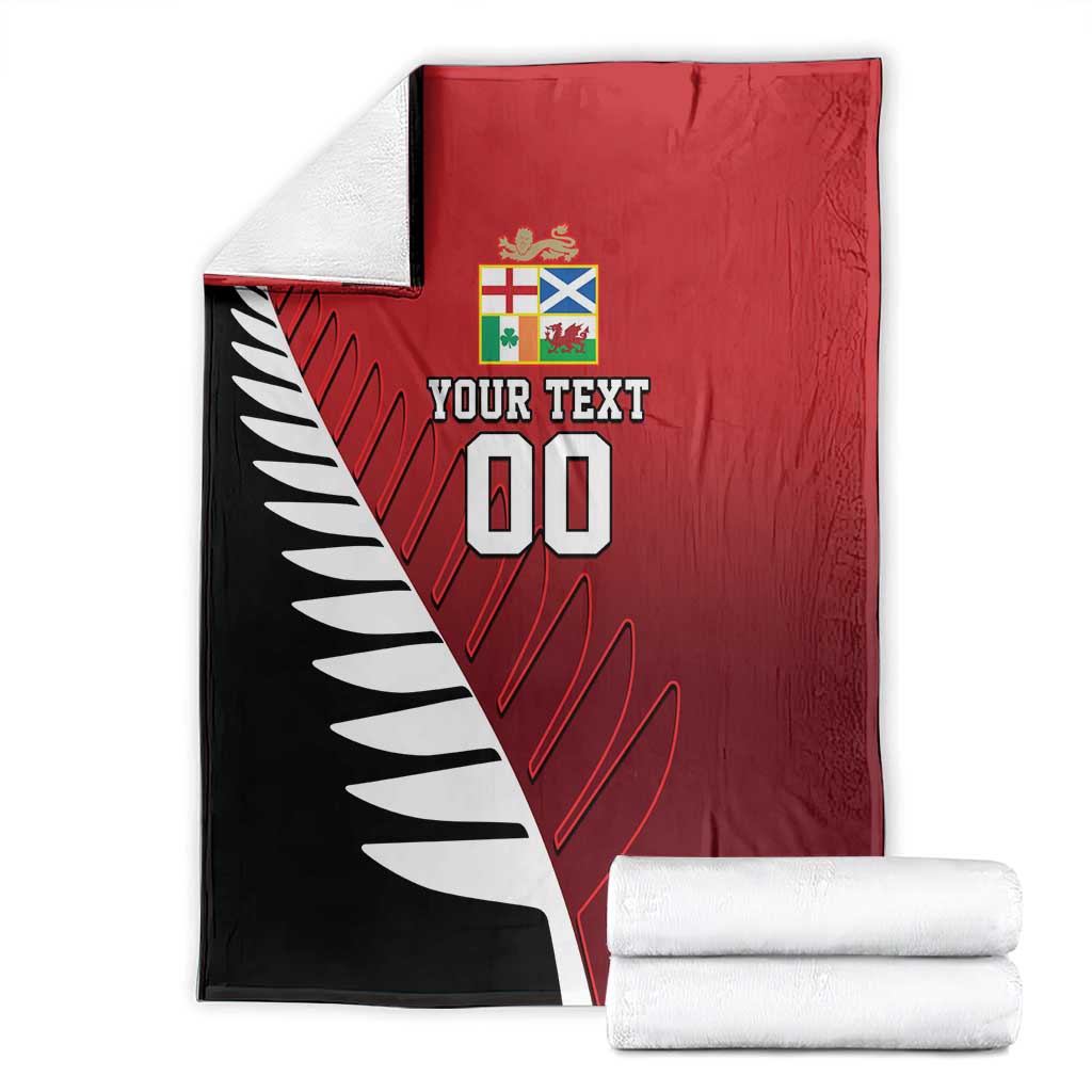 Custom British Lions New Zealand Blanket Half Black Fern