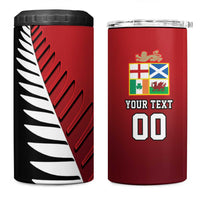 Custom British Lions New Zealand 4 in 1 Can Cooler Tumbler Half Black Fern