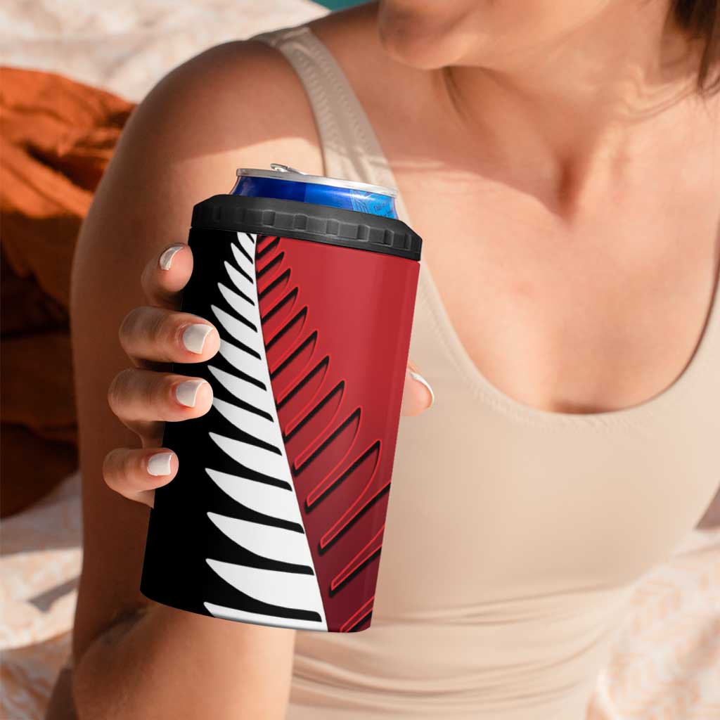 Custom British Lions New Zealand 4 in 1 Can Cooler Tumbler Half Black Fern
