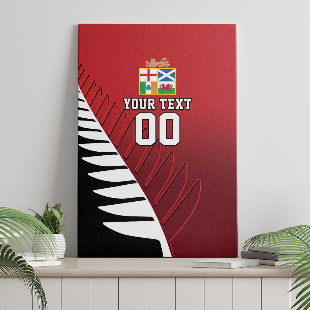 Custom British Lions New Zealand Canvas Wall Art Half Black Fern