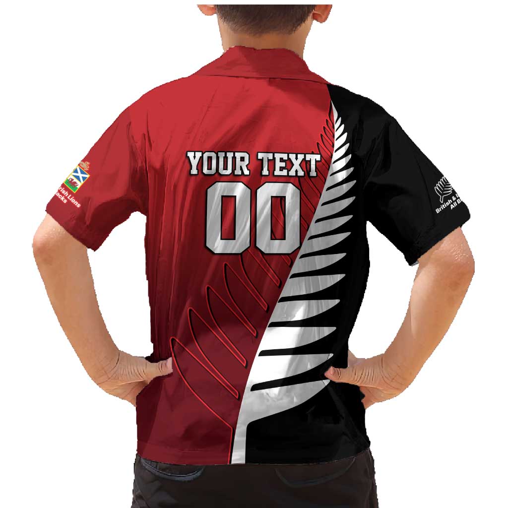 Custom British Lions New Zealand Family Matching Mermaid Dress and Hawaiian Shirt Half Black Fern