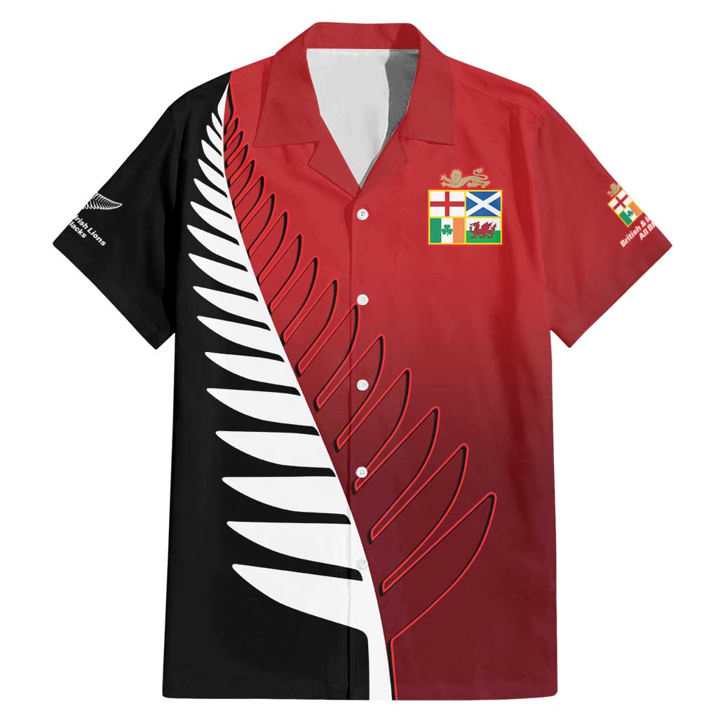 Custom British Lions New Zealand Family Matching Mermaid Dress and Hawaiian Shirt Half Black Fern