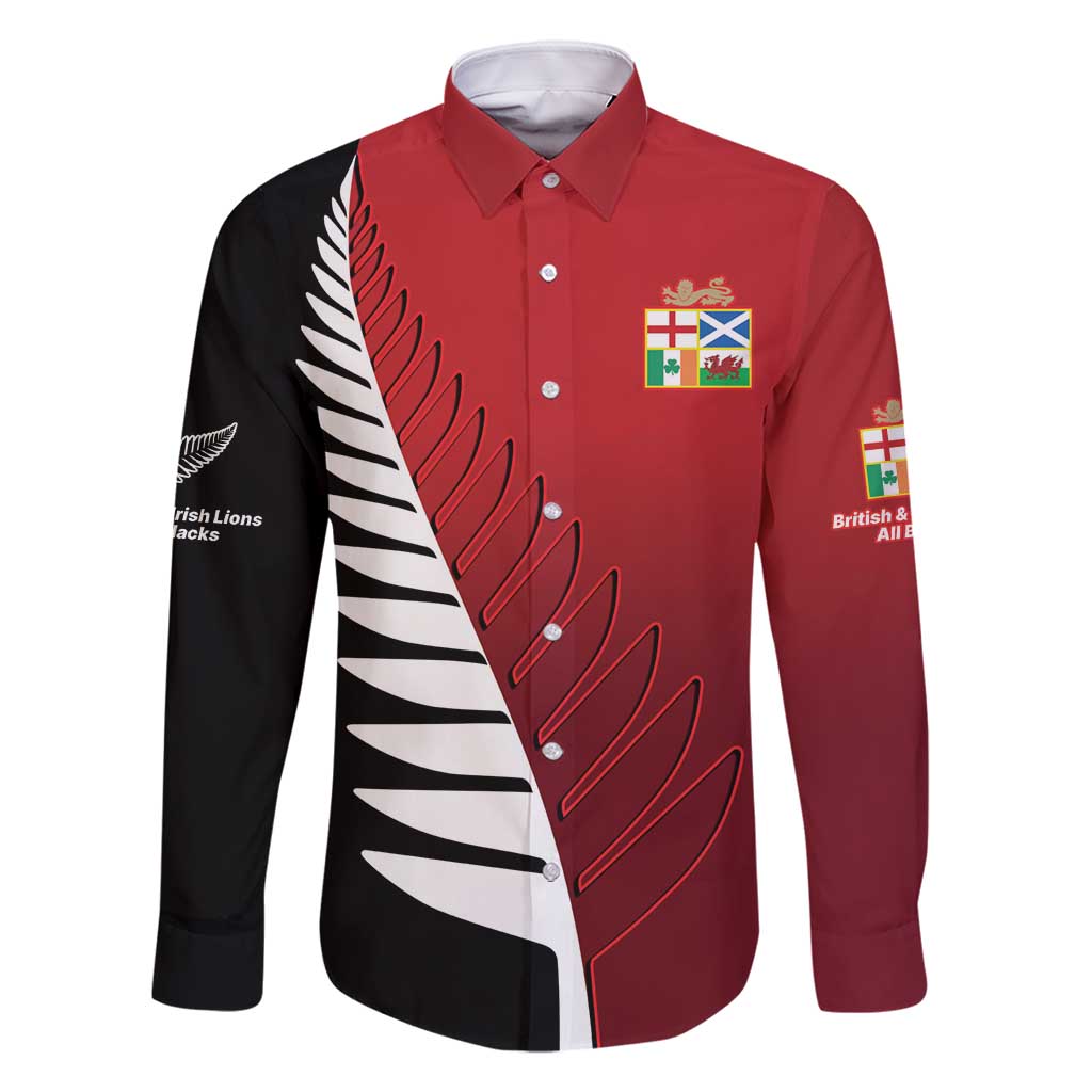 Custom British Lions New Zealand Family Matching Summer Maxi Dress and Hawaiian Shirt Half Black Fern
