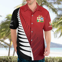 Custom British Lions New Zealand Hawaiian Shirt Half Black Fern