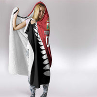 Custom British Lions New Zealand Hooded Blanket Half Black Fern LT9 - Polynesian Pride