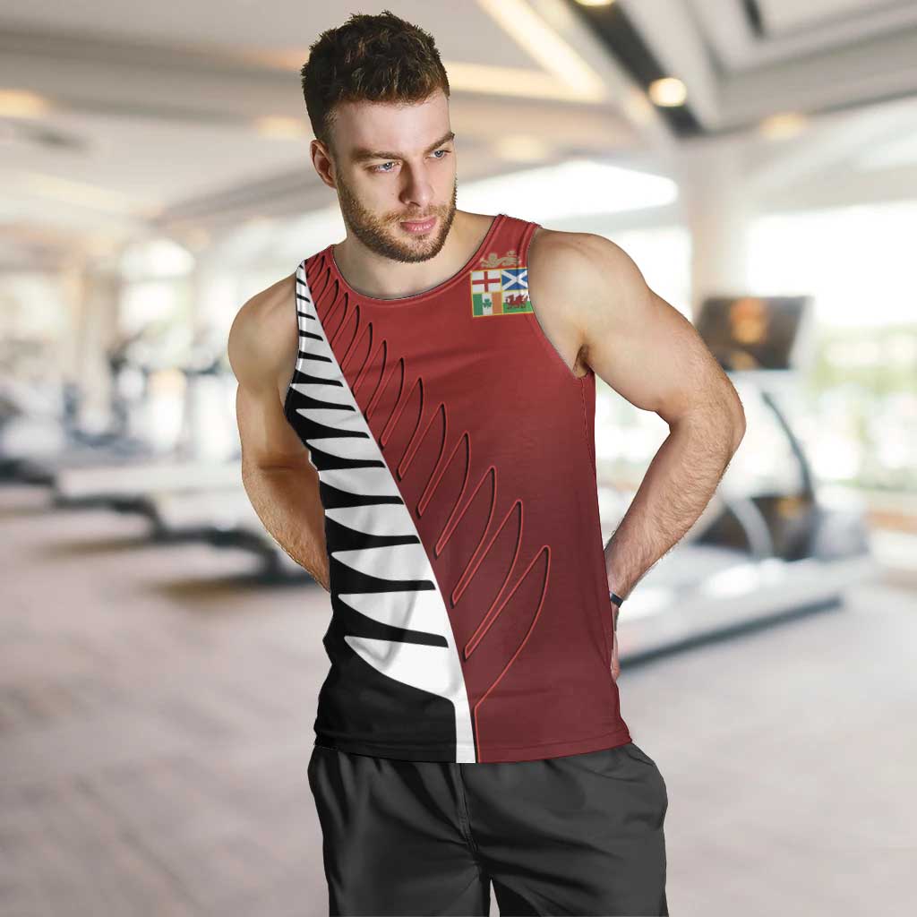 Custom British Lions New Zealand Men Tank Top Half Black Fern