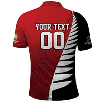 Custom British Lions New Zealand Polo Shirt Half Black Fern LT9 - Polynesian Pride