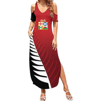 Custom British Lions New Zealand Summer Maxi Dress Half Black Fern