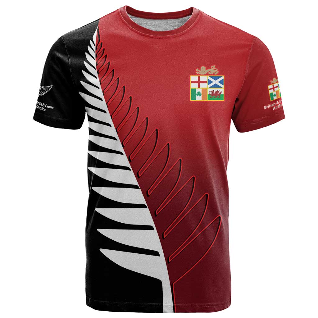 Custom British Lions New Zealand T Shirt Half Black Fern