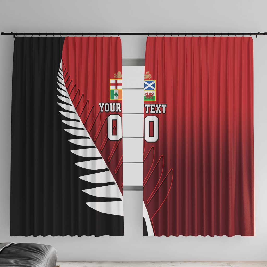 Custom British Lions New Zealand Window Curtain Half Black Fern