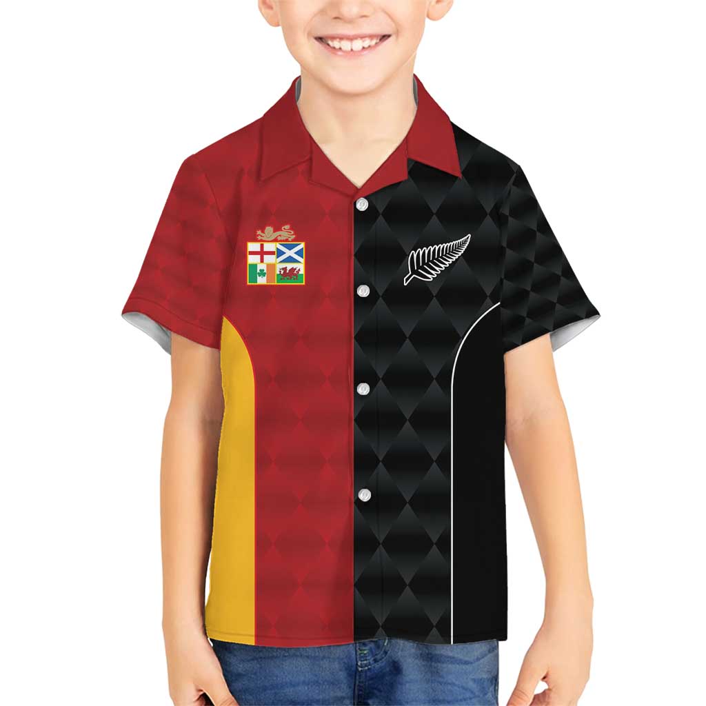 Custom British Lions New Zealand Family Matching Long Sleeve Bodycon Dress and Hawaiian Shirt Sporty Style