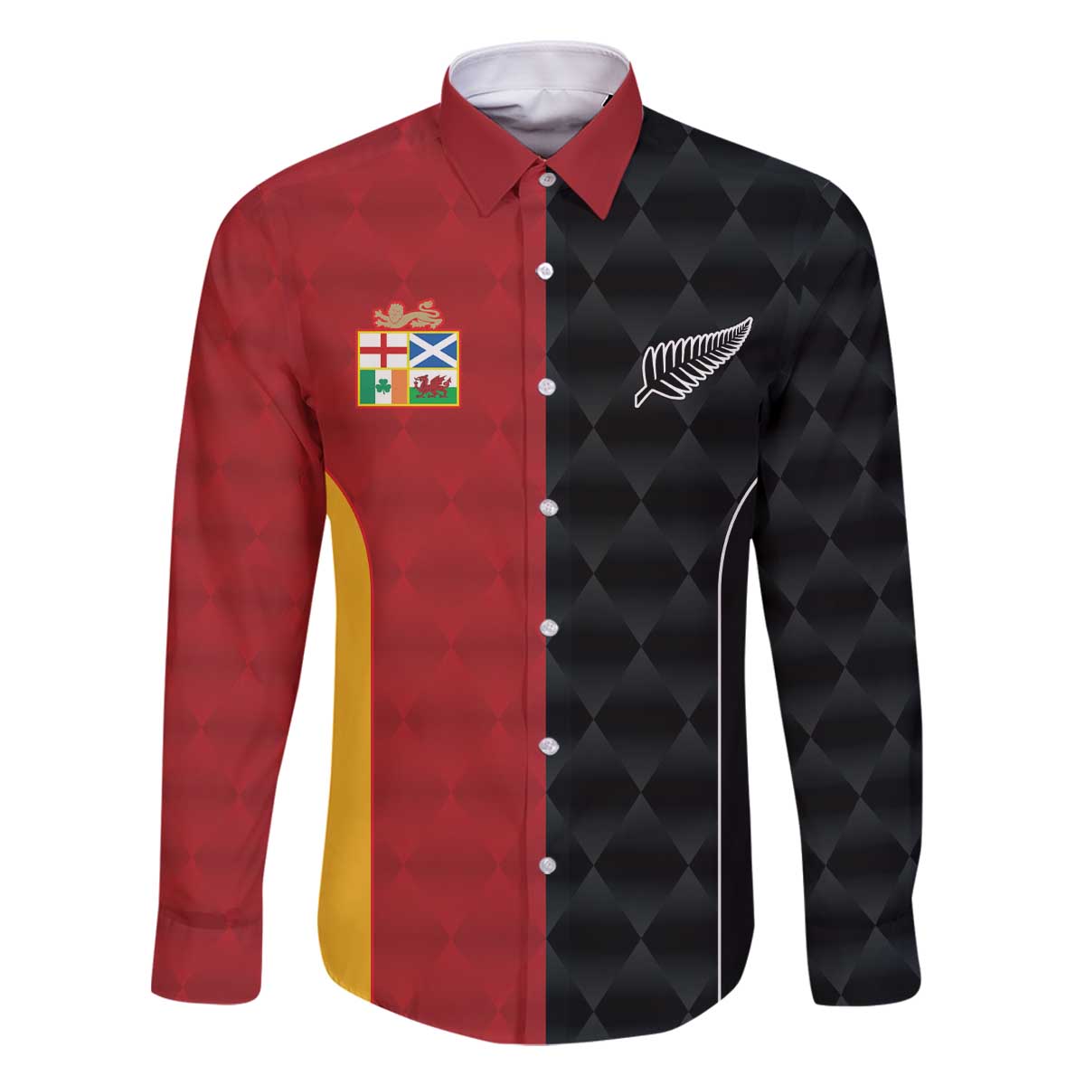 Custom British Lions New Zealand Family Matching Off The Shoulder Long Sleeve Dress and Hawaiian Shirt Sporty Style