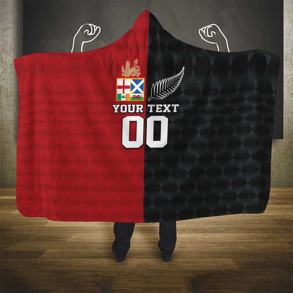 Custom British Lions New Zealand Hooded Blanket Sporty Style LT9 - Polynesian Pride