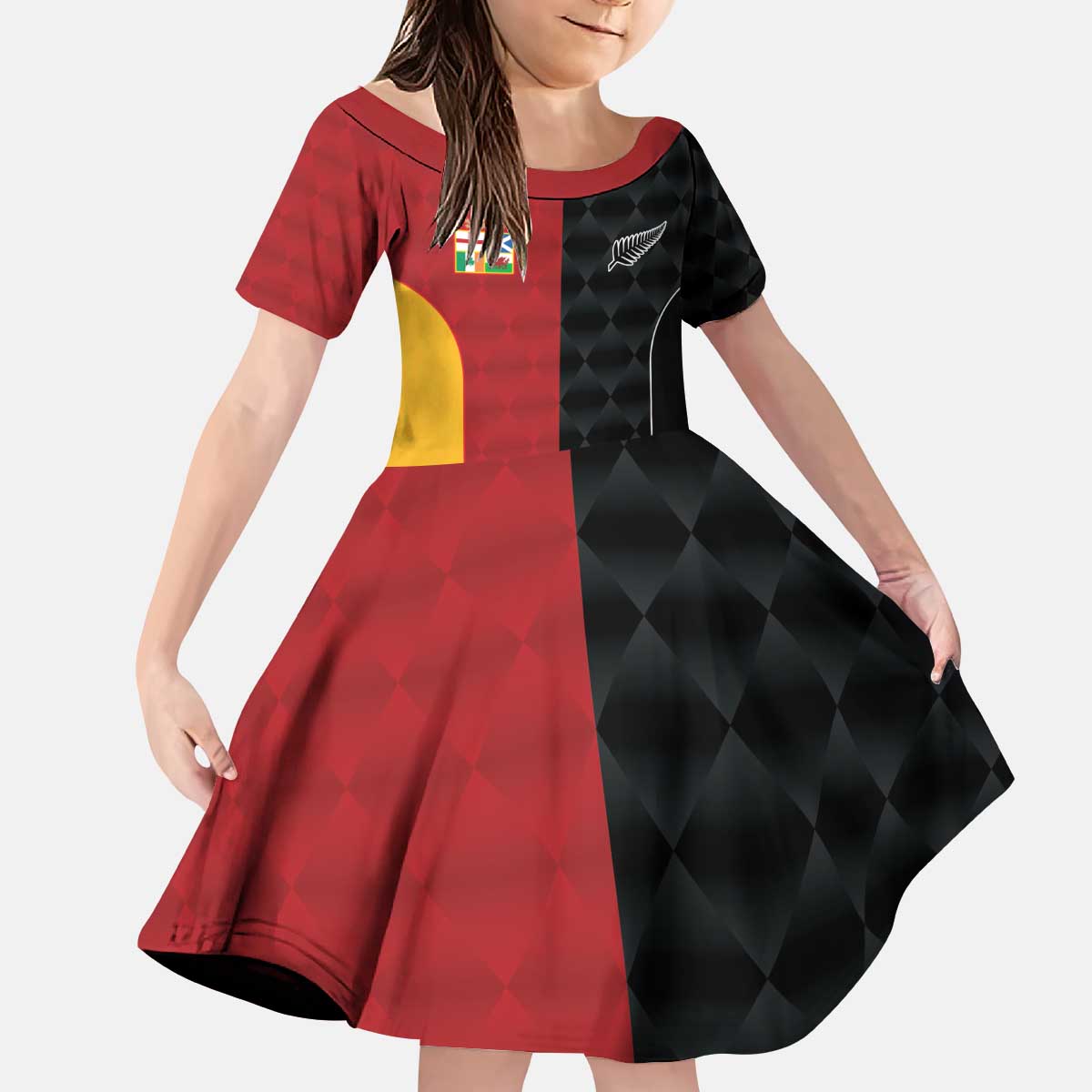 Custom British Lions New Zealand Kid Short Sleeve Dress Sporty Style
