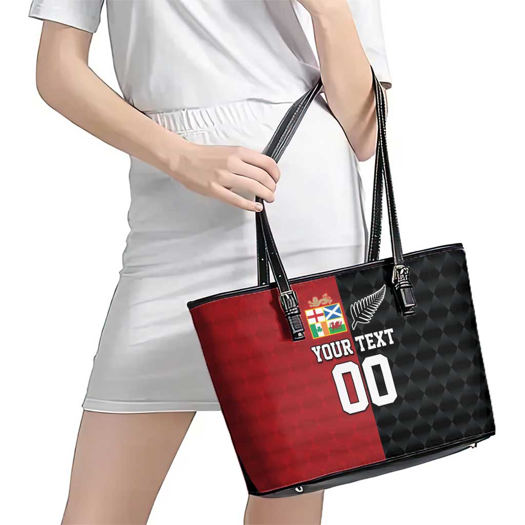 Custom British Lions New Zealand Leather Tote Bag Sporty Style