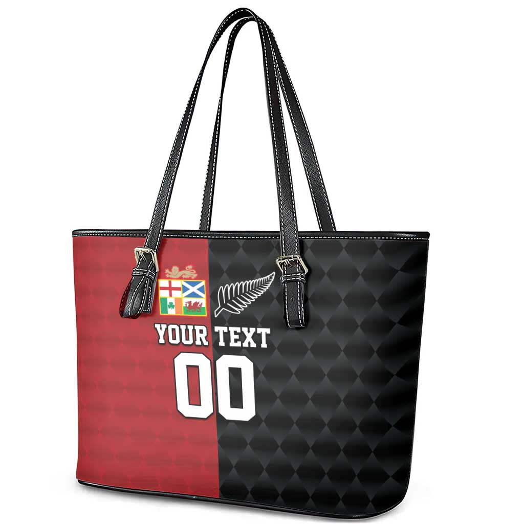 Custom British Lions New Zealand Leather Tote Bag Sporty Style