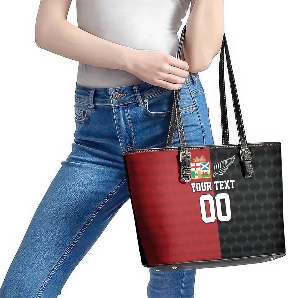 Custom British Lions New Zealand Leather Tote Bag Sporty Style