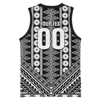 Fiji Custom Rugby National Heritage Basketball Jersey Black Traditional Masi Inspired