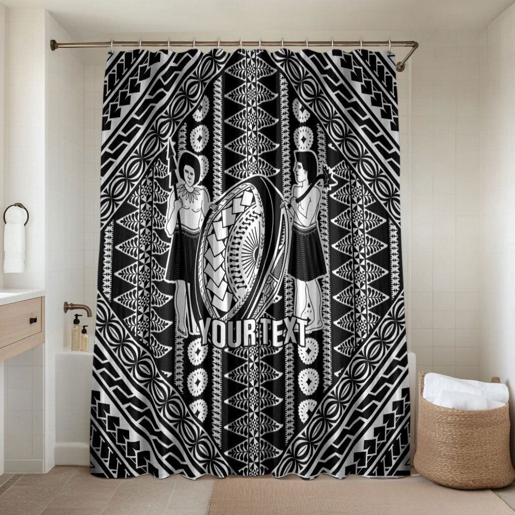 Fiji Custom Rugby National Heritage Bathroom Set Black Traditional Masi Inspired