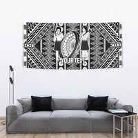 Fiji Custom Rugby National Heritage Tapestry Black Traditional Masi Inspired