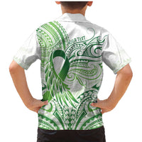 Its Okay Green Ribbon Personalised Family Matching Mermaid Dress and Hawaiian Shirt Polynesian Depression Awareness