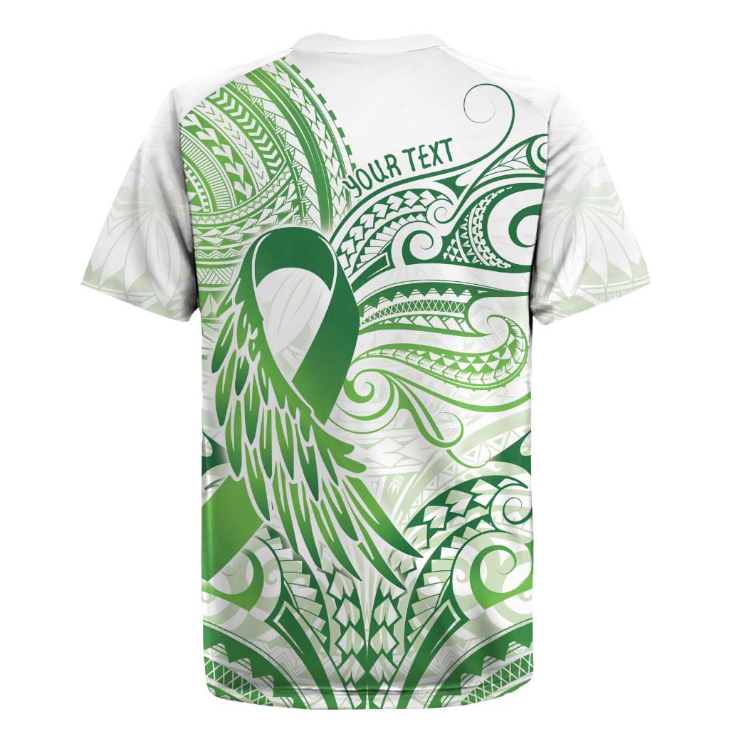 Its Okay Green Ribbon Personalised Rugby Jersey Polynesian Depression Awareness