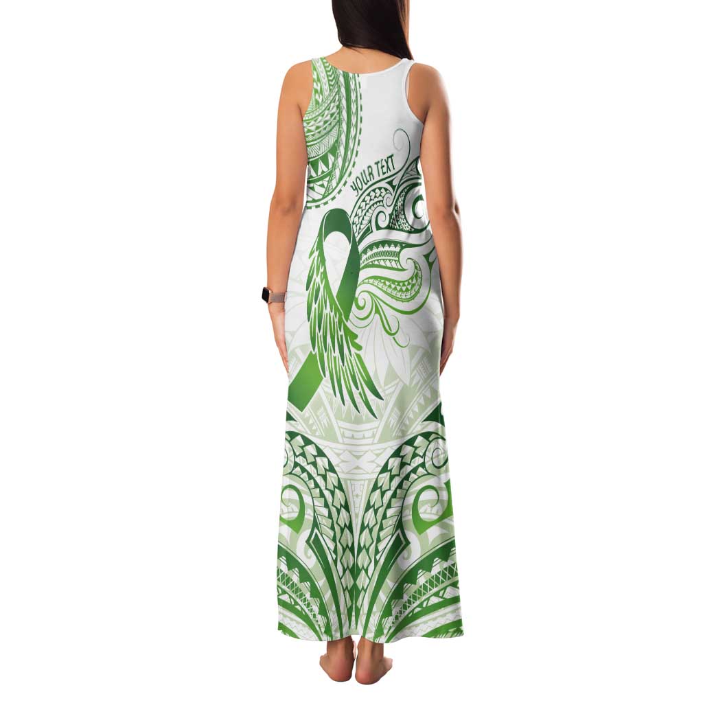 Its Okay Green Ribbon Personalised Tank Maxi Dress Polynesian Depression Awareness