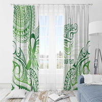 Its Okay Green Ribbon Personalised Window Curtain Polynesian Depression Awareness