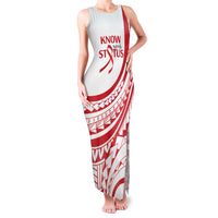 Know Your Status Red Ribbon Personalised Family Matching Tank Maxi Dress and Hawaiian Shirt Polynesian AIDS Awareness