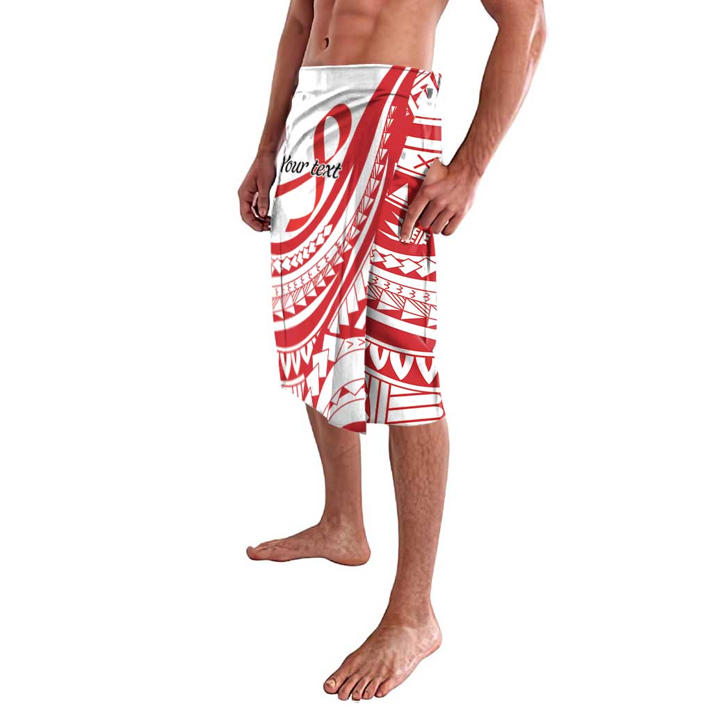 Know Your Status Red Ribbon Personalised Lavalava Polynesian AIDS Awareness