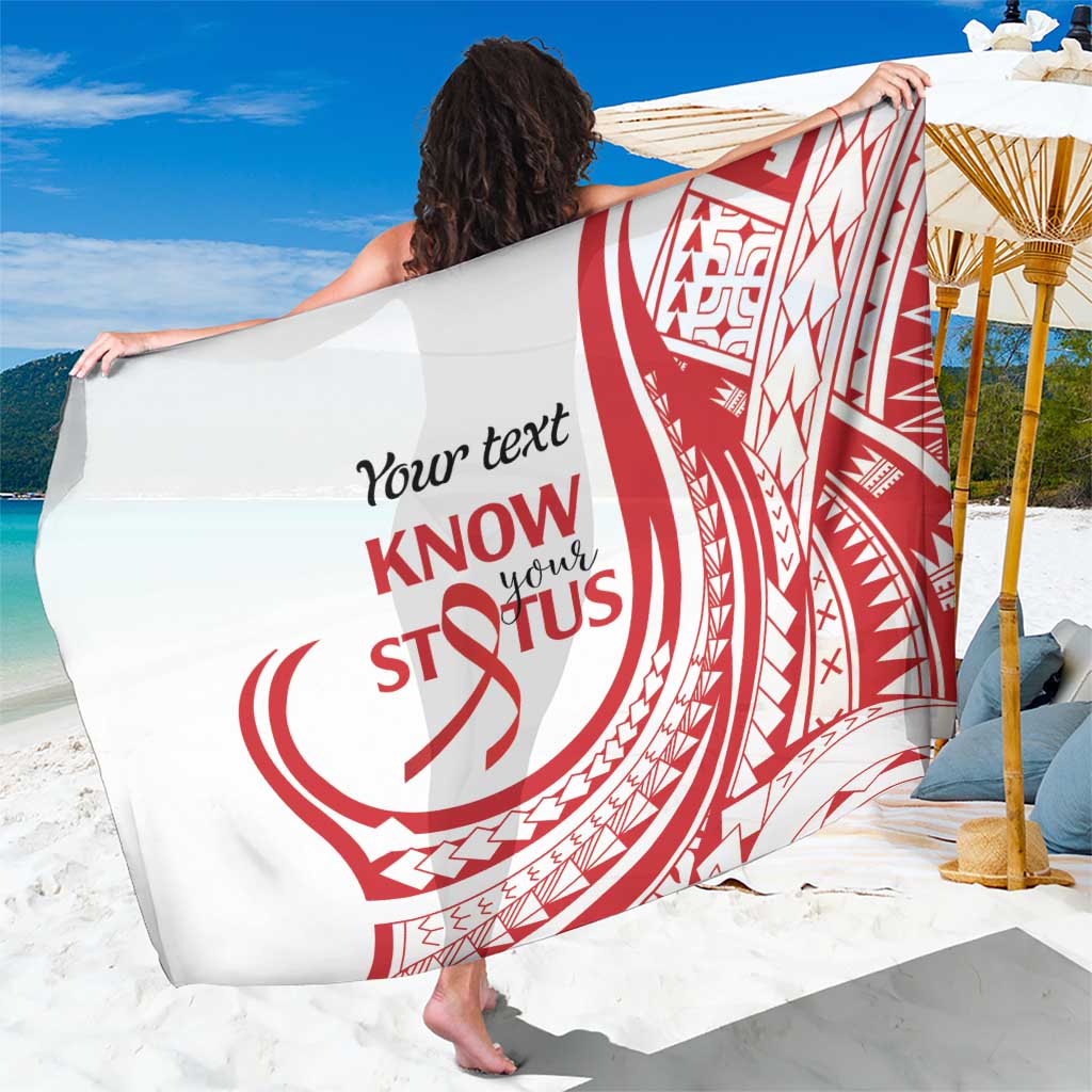 Know Your Status Red Ribbon Personalised Sarong Polynesian AIDS Awareness