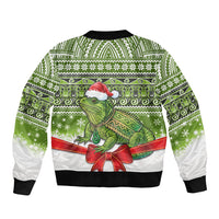 New Zealand Tuatara Christmas Bomber Jacket Maori Inspired Knitted Patterns LT9 - Polynesian Pride