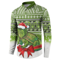 New Zealand Tuatara Christmas Button Sweatshirt Maori Inspired Knitted Patterns LT9 - Polynesian Pride