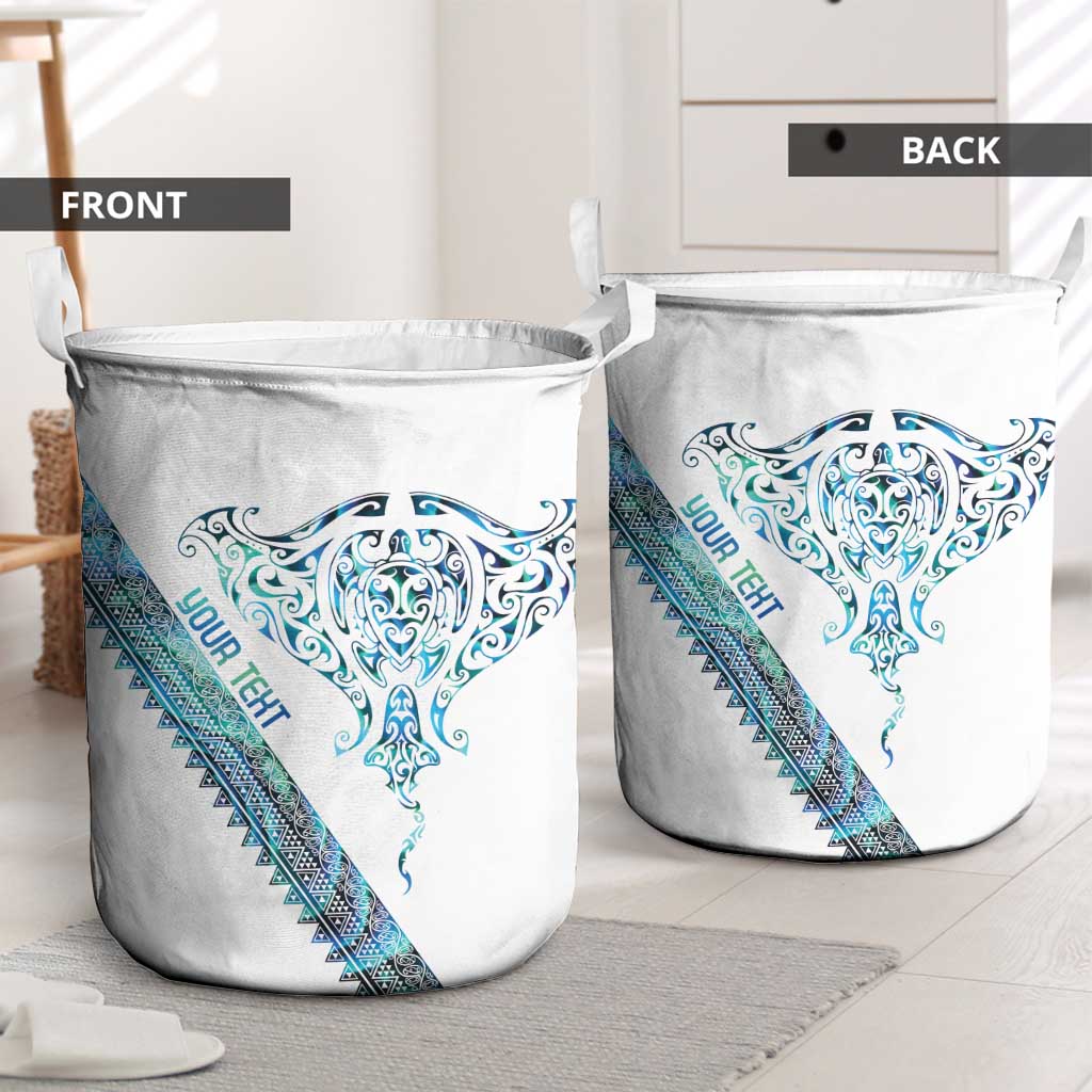 Kahui Whetu Paua shell Kowhaiwhai Taniko Personalised Laundry Basket Manta Ray Shark-Turtle Maori Tribal Style