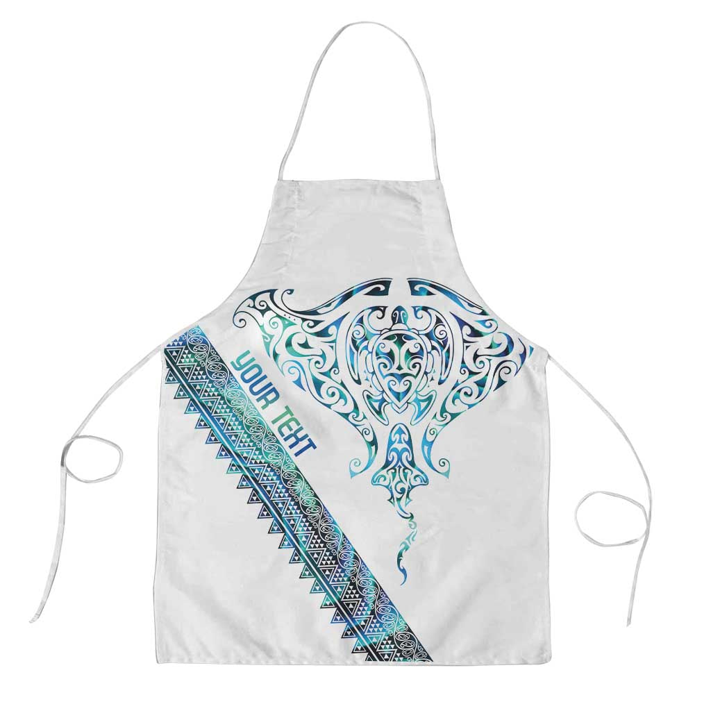 Kahui Whetu Paua shell Kowhaiwhai Taniko Personalised Apron Manta Ray Shark-Turtle Maori Tribal Style LT9 Blue - Polynesian Pride