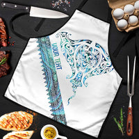 Kahui Whetu Paua shell Kowhaiwhai Taniko Personalised Apron Manta Ray Shark-Turtle Maori Tribal Style LT9 Blue - Polynesian Pride