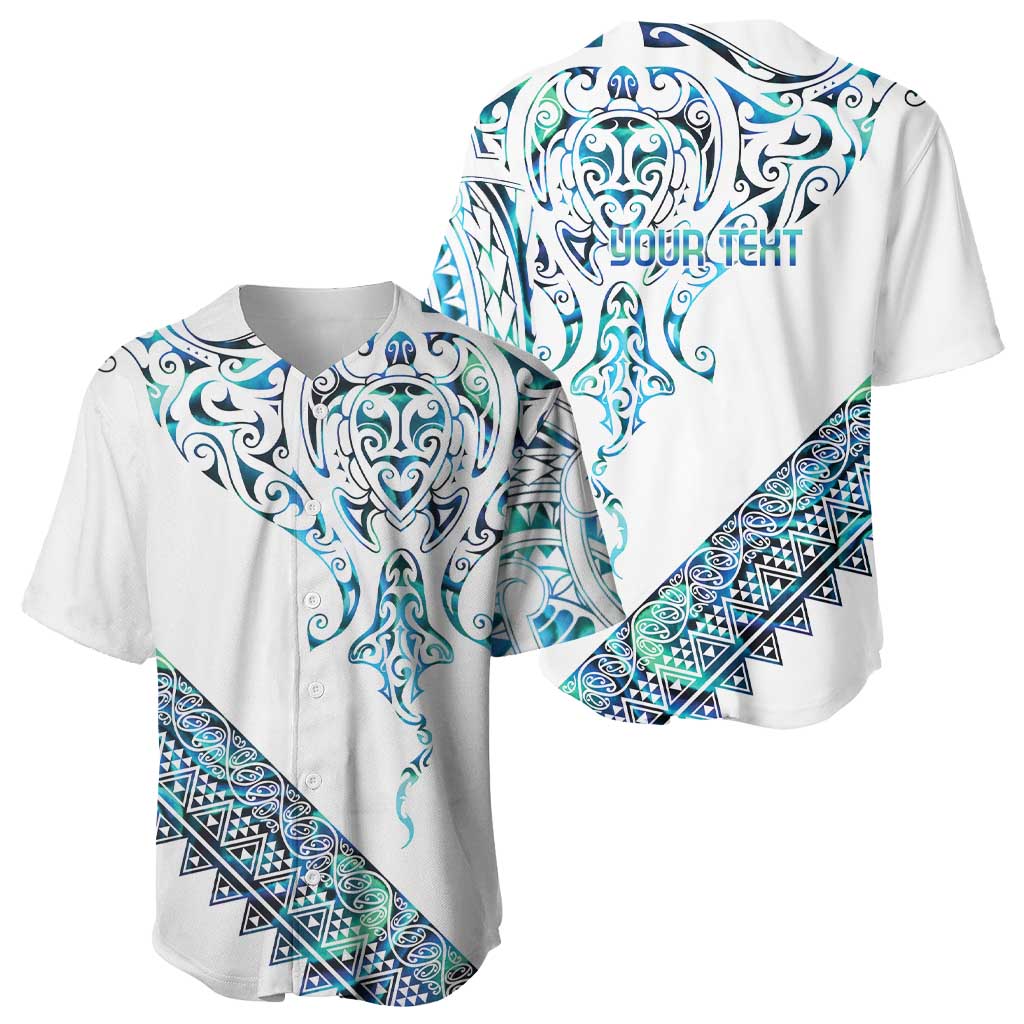 Kahui Whetu Paua shell Kowhaiwhai Taniko Personalised Baseball Jersey Manta Ray Shark-Turtle Maori Tribal Style