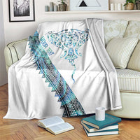 Kahui Whetu Paua shell Kowhaiwhai Taniko Personalised Blanket Manta Ray Shark-Turtle Maori Tribal Style LT9 Blue - Polynesian Pride