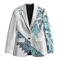 Kahui Whetu Paua shell Kowhaiwhai Taniko Personalised Blazer Manta Ray Shark-Turtle Maori Tribal Style LT9 Unisex Blue - Polynesian Pride