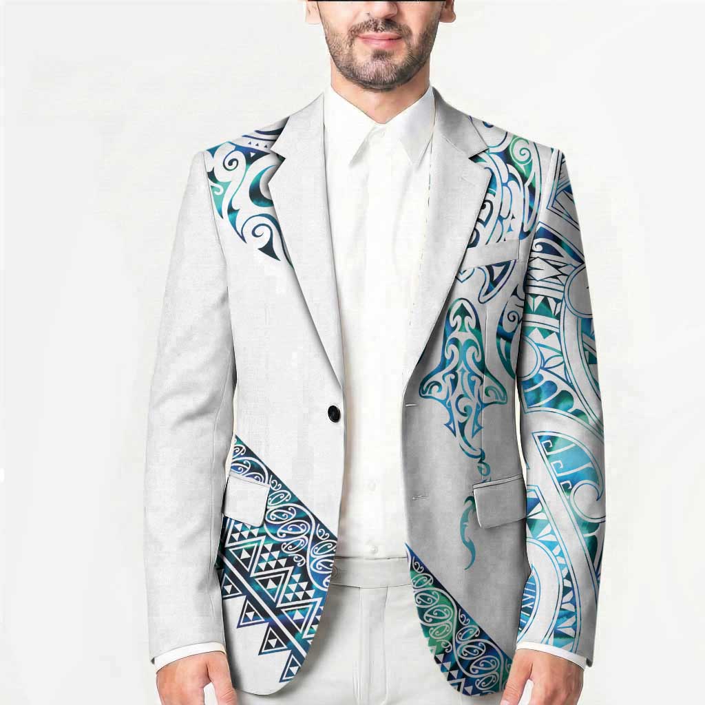 Kahui Whetu Paua shell Kowhaiwhai Taniko Personalised Blazer Manta Ray Shark-Turtle Maori Tribal Style LT9 - Polynesian Pride