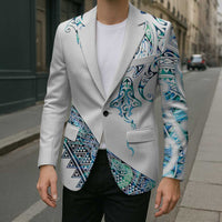 Kahui Whetu Paua shell Kowhaiwhai Taniko Personalised Blazer Manta Ray Shark-Turtle Maori Tribal Style LT9 - Polynesian Pride