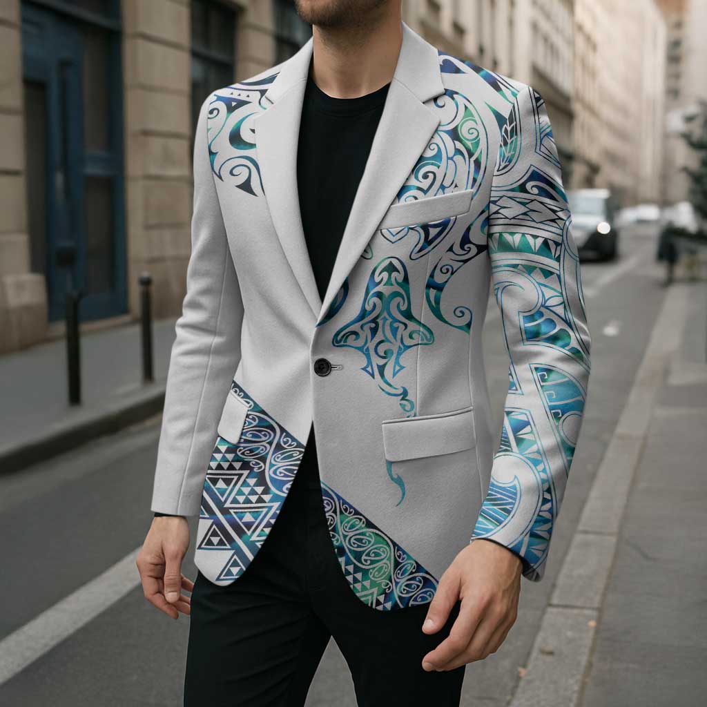 Kahui Whetu Paua shell Kowhaiwhai Taniko Personalised Blazer Manta Ray Shark-Turtle Maori Tribal Style LT9 - Polynesian Pride