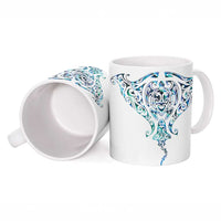 Kahui Whetu Paua shell Kowhaiwhai Taniko Personalised Ceramic Mug Manta Ray Shark-Turtle Maori Tribal Style LT9 - Polynesian Pride