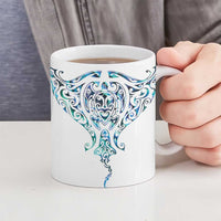 Kahui Whetu Paua shell Kowhaiwhai Taniko Personalised Ceramic Mug Manta Ray Shark-Turtle Maori Tribal Style LT9 - Polynesian Pride