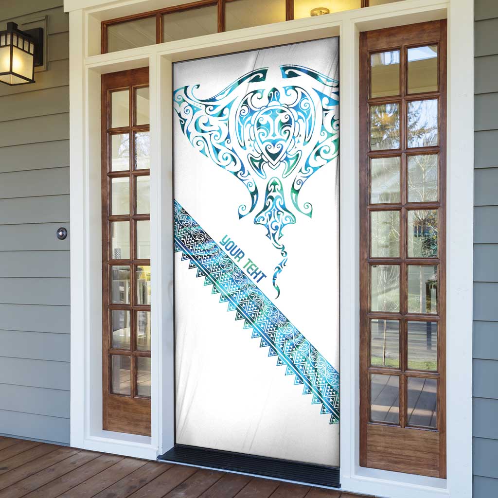 Kahui Whetu Paua shell Kowhaiwhai Taniko Personalised Door Cover Manta Ray Shark-Turtle Maori Tribal Style