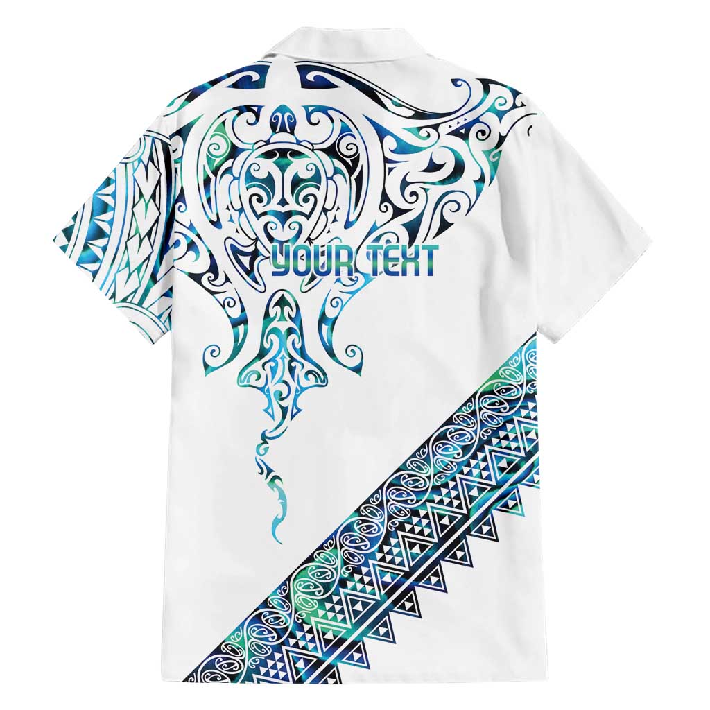 Kahui Whetu Paua shell Kowhaiwhai Taniko Personalised Family Matching Short Sleeve Bodycon Dress and Hawaiian Shirt Manta Ray Shark-Turtle Maori Tribal Style