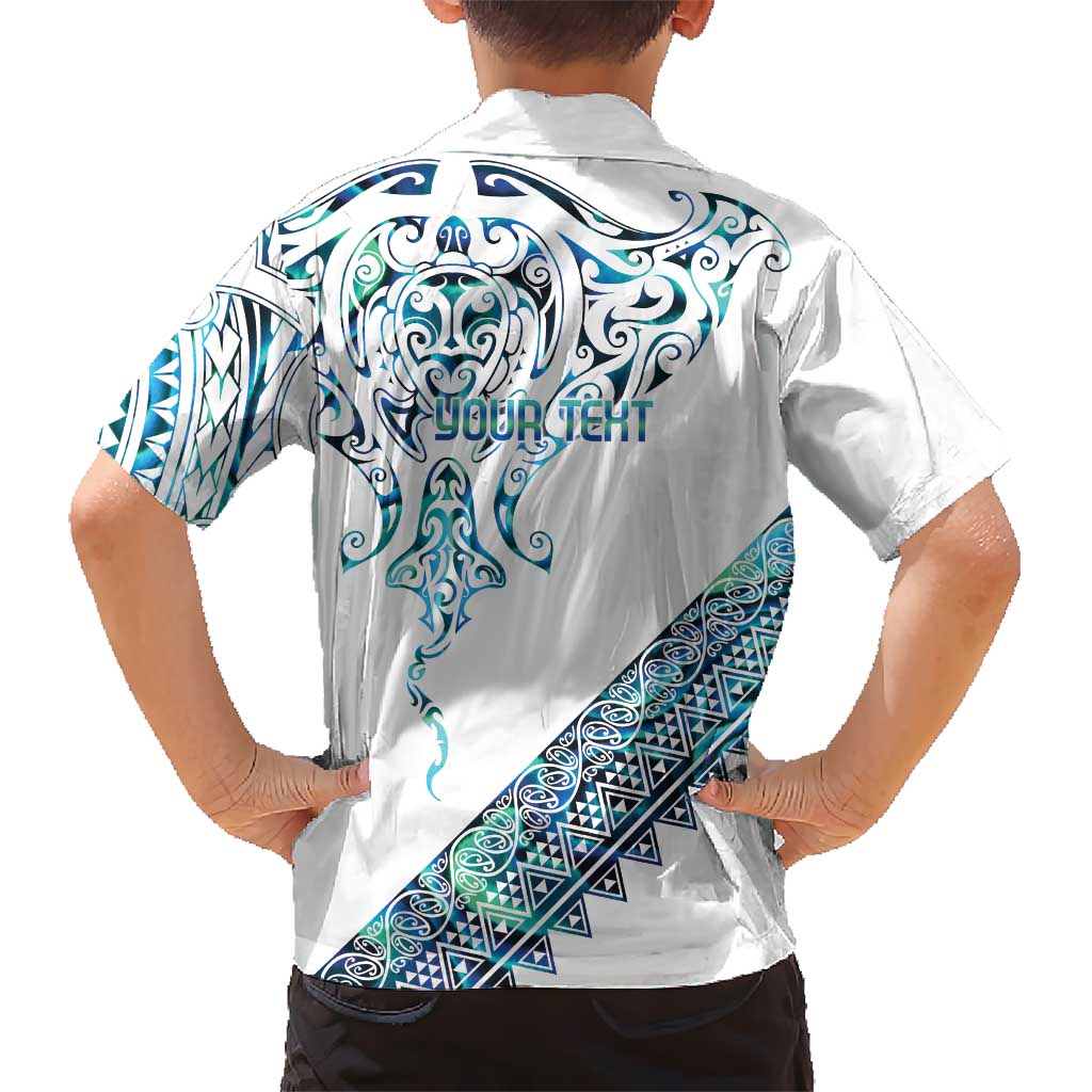 Kahui Whetu Paua shell Kowhaiwhai Taniko Personalised Family Matching Tank Maxi Dress and Hawaiian Shirt Manta Ray Shark-Turtle Maori Tribal Style