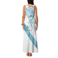 Kahui Whetu Paua shell Kowhaiwhai Taniko Personalised Family Matching Tank Maxi Dress and Hawaiian Shirt Manta Ray Shark-Turtle Maori Tribal Style