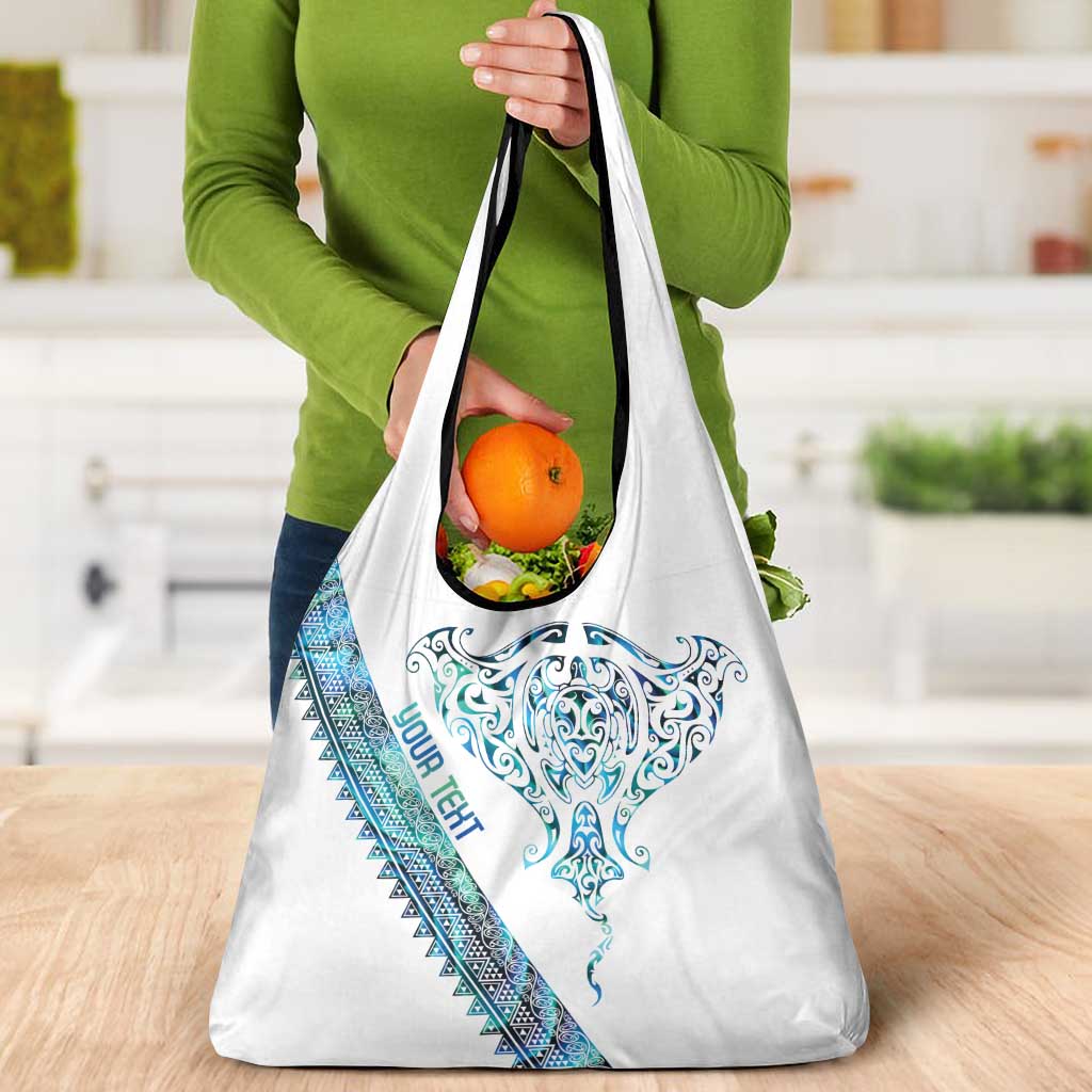 Kahui Whetu Paua shell Kowhaiwhai Taniko Personalised Grocery Bag Manta Ray Shark-Turtle Maori Tribal Style