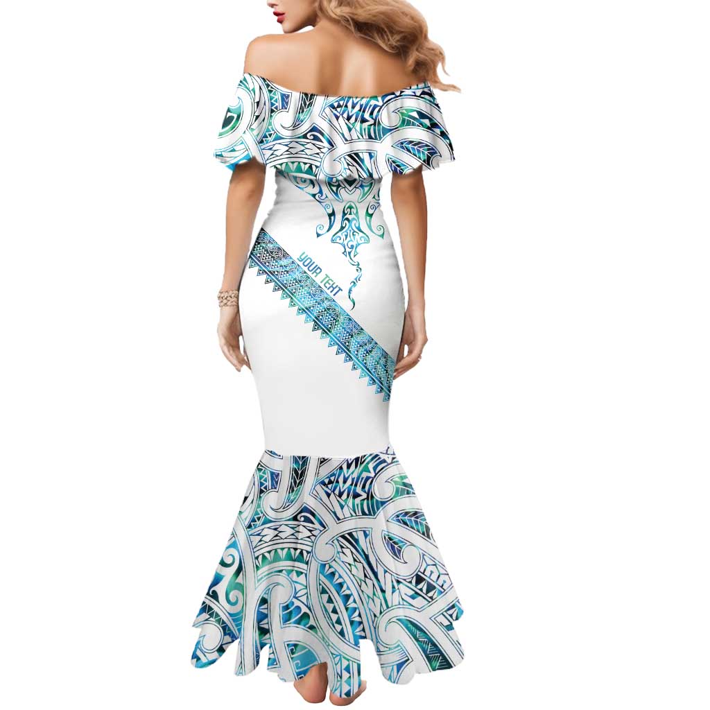 Kahui Whetu Paua shell Kowhaiwhai Taniko Personalised Mermaid Dress Manta Ray Shark-Turtle Maori Tribal Style